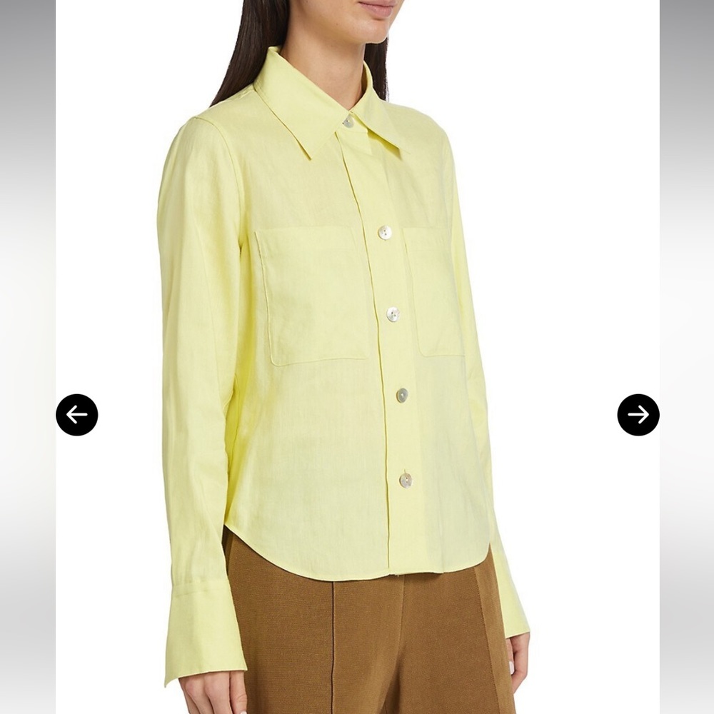 Stretch Linen Slim-Fit Shirt in Pomelo